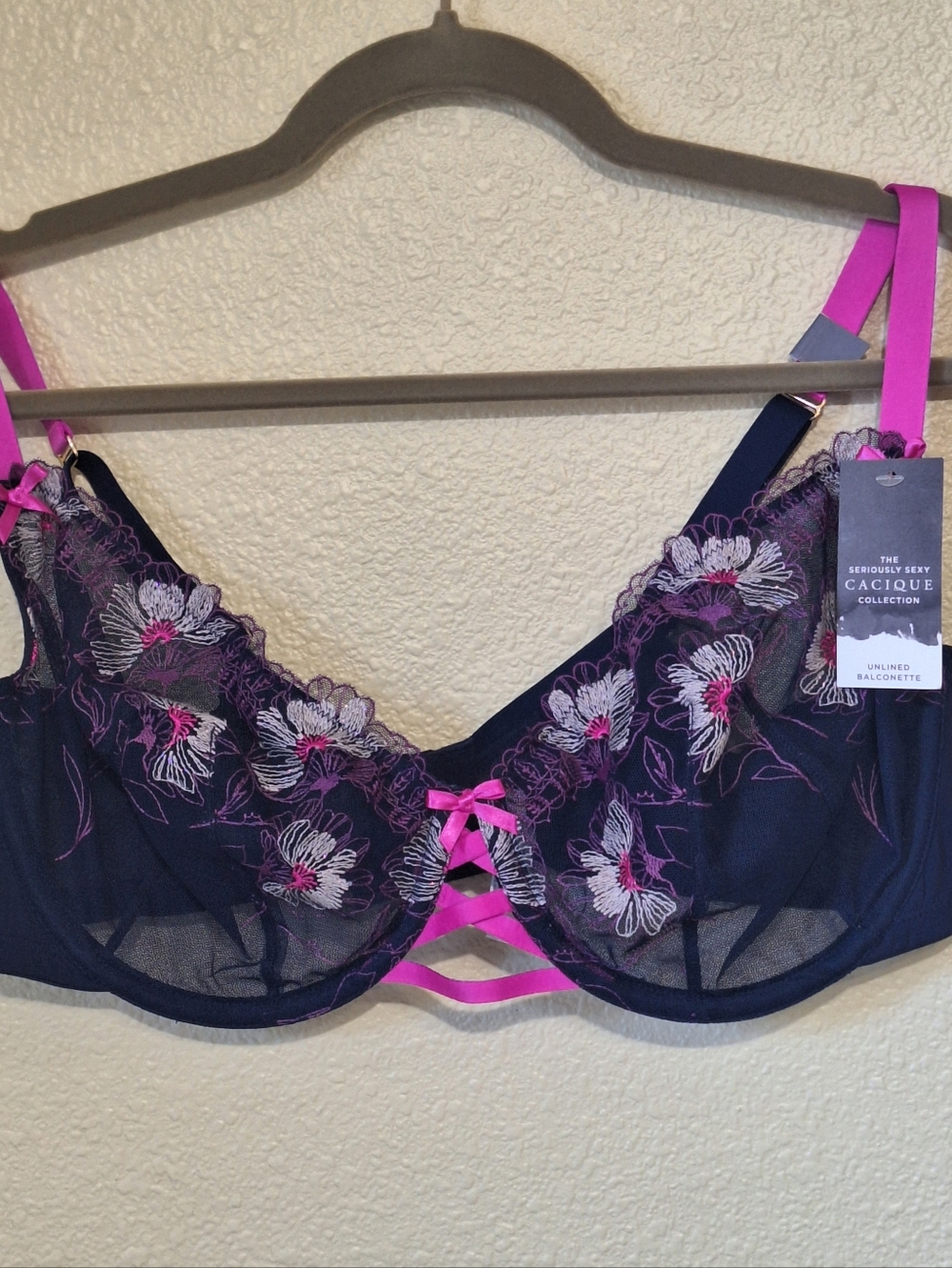 Lane Bryant Cacique Bra 40DD NWT Seriously Sexy Unlined Balconette Floral